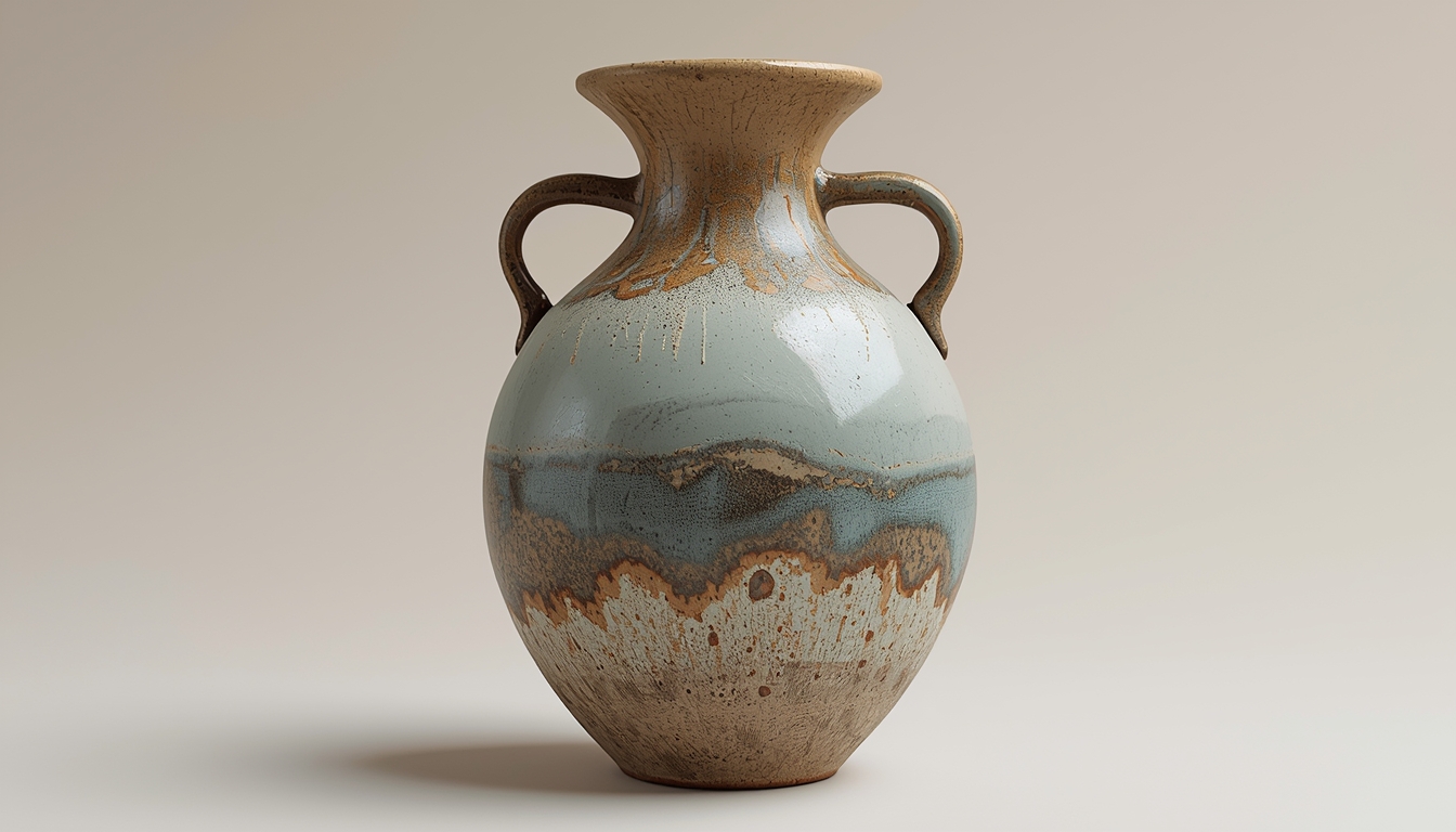 Artisan ceramic vase with intricate patterns